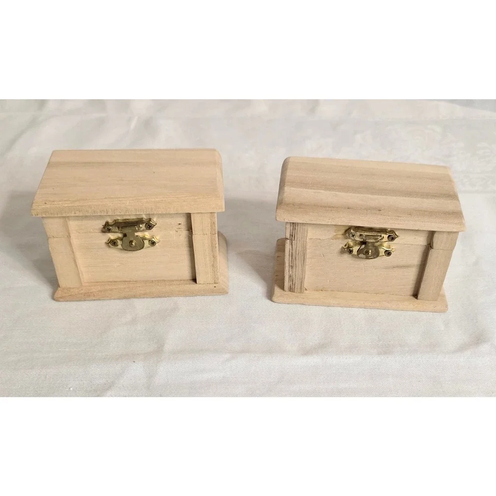 Pair of Wooden Decorative Novelty Boxes Crates 2 1/2
